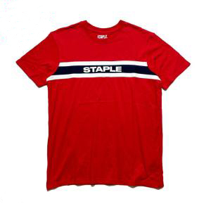【新品】 ステイプル Tシャツ Lサイス レッド プリント 切り返し 半袖 STAPLE Red T sirts_画像1