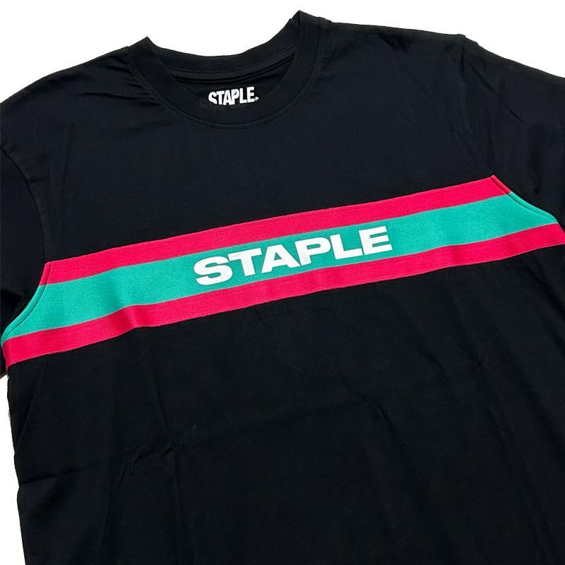 【新品】 ステイプル Tシャツ XLサイス ブラック プリント 切り返し 半袖 BLACK STAPLE BLACK T sirts_画像2