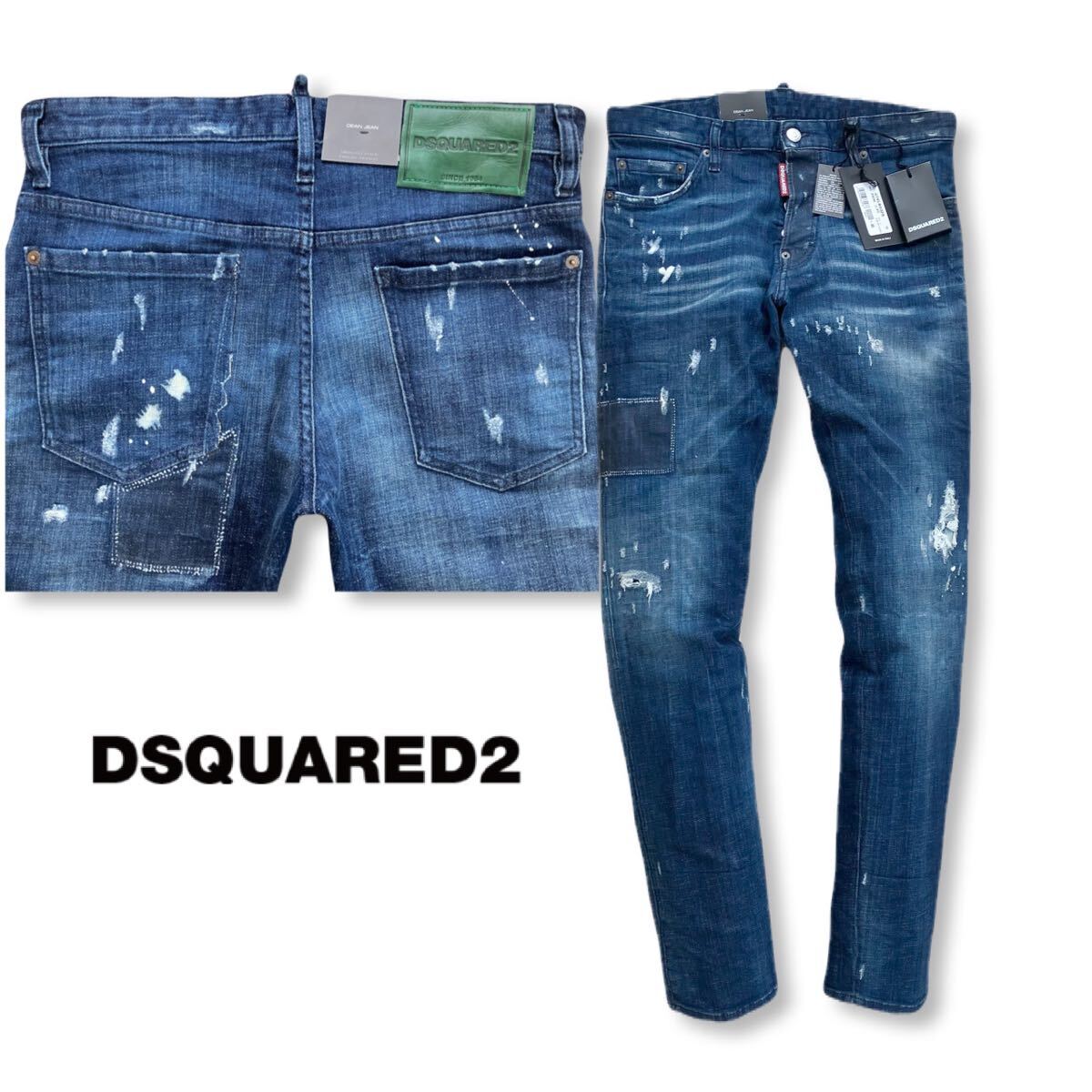  бесплатная доставка не использовался товар DSQUARED2 18SS DEAN JEAN Dsquared Dean стрейч тонкий Denim Италия производства 46