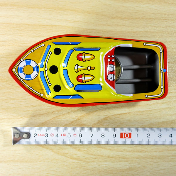 ポンポン丸 (ポンポン船) ブリキ製ローソク熱蒸気船 国産玩具 (昭和レトロ/当時物)の画像8