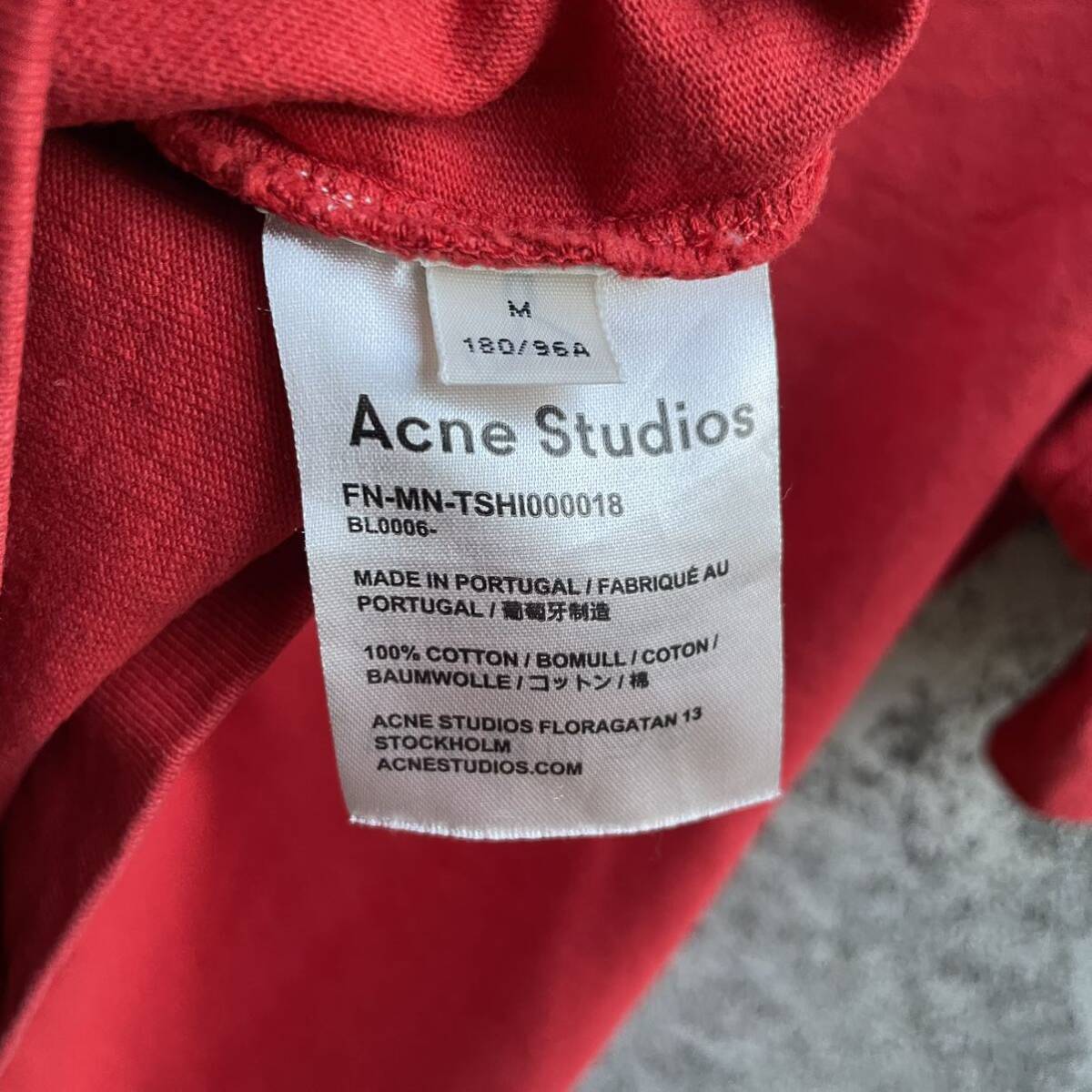 acne studios アクネ ロゴ Tシャツ オーバーサイズ 赤 レッド_画像5