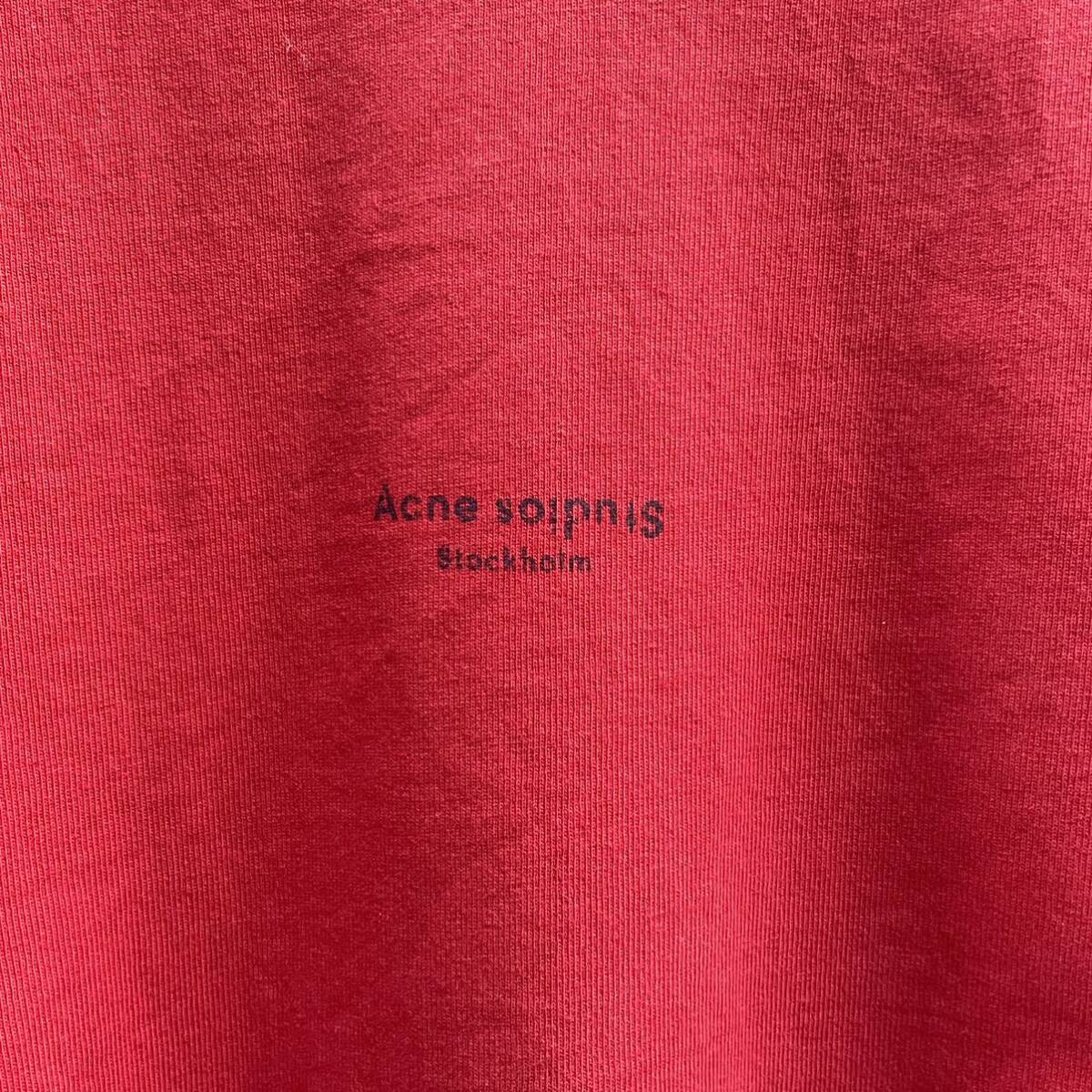 acne studios アクネ ロゴ Tシャツ オーバーサイズ 赤 レッド_画像2