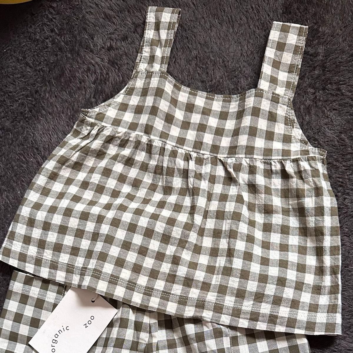 organic zoo Olive gingham Dloce Top