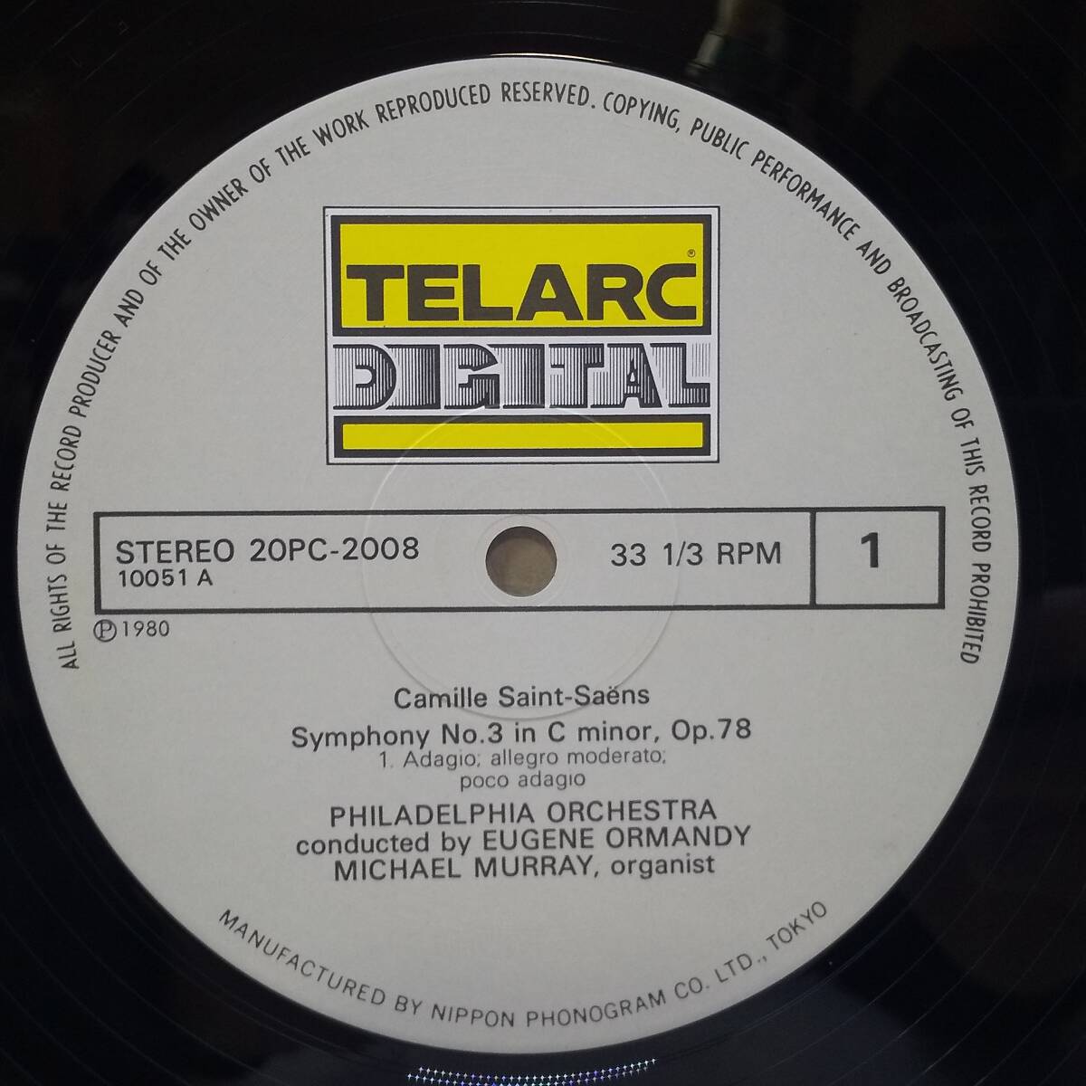 ◆帯付き 国内盤 オーマンディのサン=サース オルガン交響曲 TELARC 20PC-2008(DG-10051)◆K2288の画像3