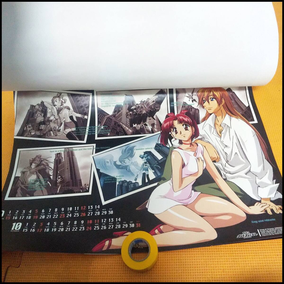 ●SUNRISE サンライズ CALENDAR カレンダー 1999 カウボーイビバップ/ガサラキ/ガンダムなど インテリア 保管品●C2712の画像6