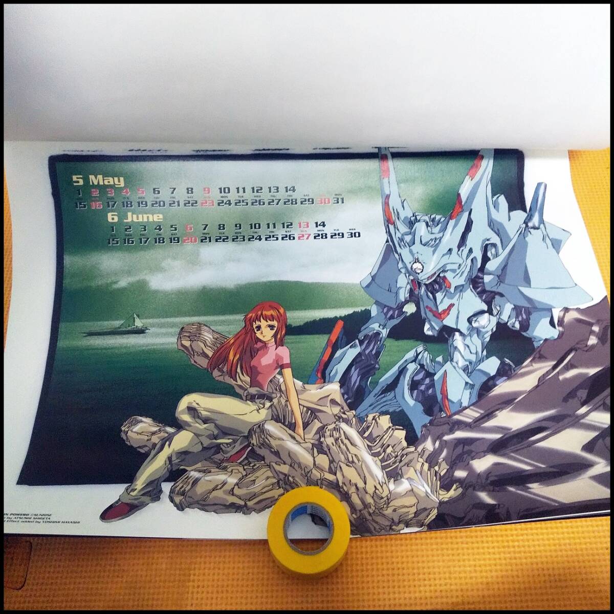 ●SUNRISE サンライズ CALENDAR カレンダー 1999 カウボーイビバップ/ガサラキ/ガンダムなど インテリア 保管品●C2712の画像4