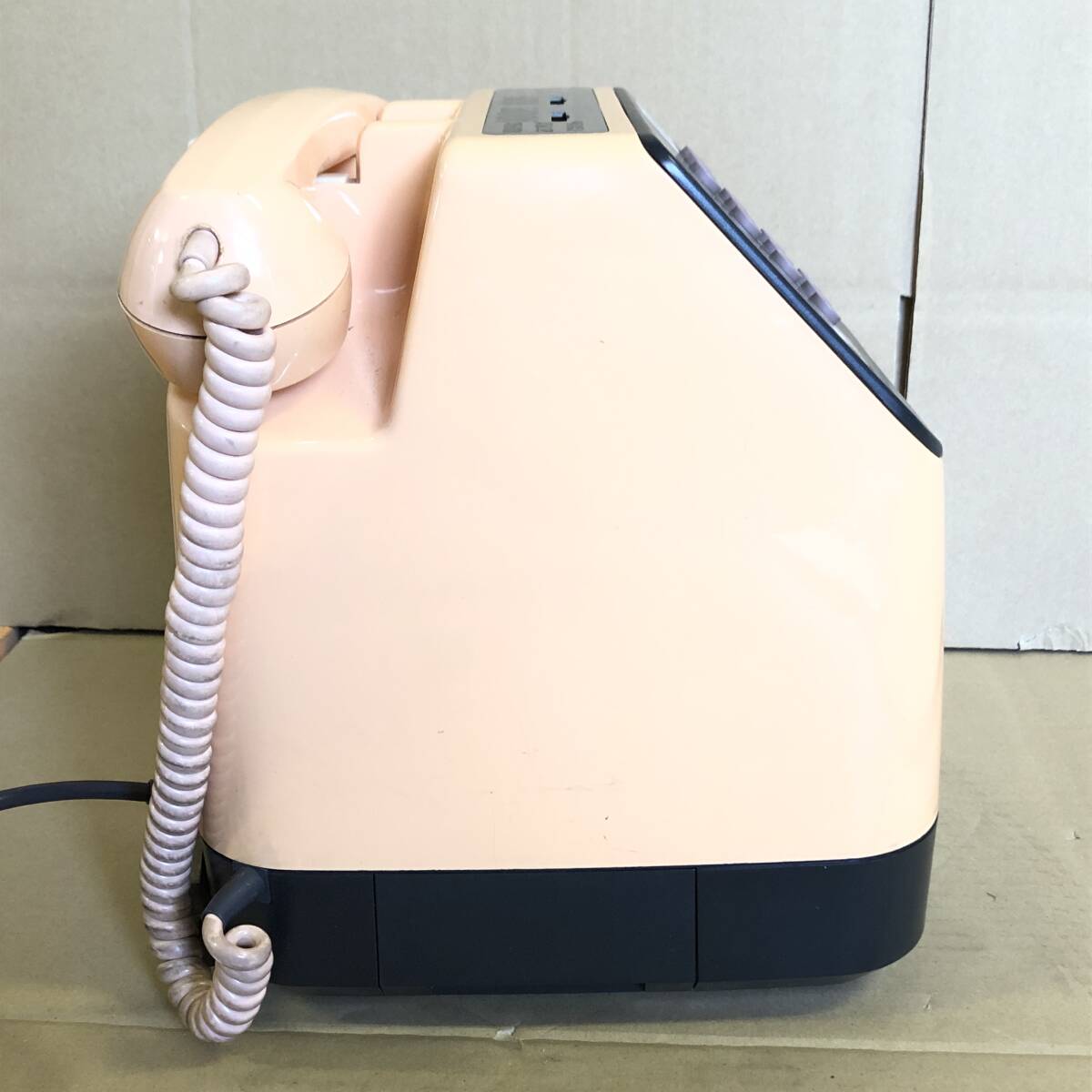 ! Japan electro- confidence telephone telephone machine 675P manufacture year month :1986 year public telephone that time thing Showa Retro pink telephone operation not yet verification junk!K20671