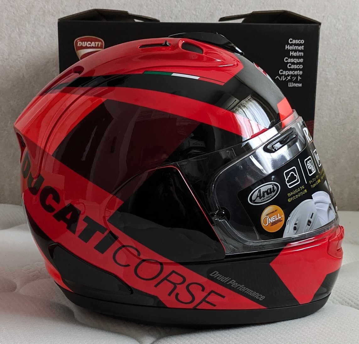  не использовался Ducati Corse V6 L Arai RX-7X Ducati Corse ARAI 59-60cm full-face шлем L размер красный чёрный 