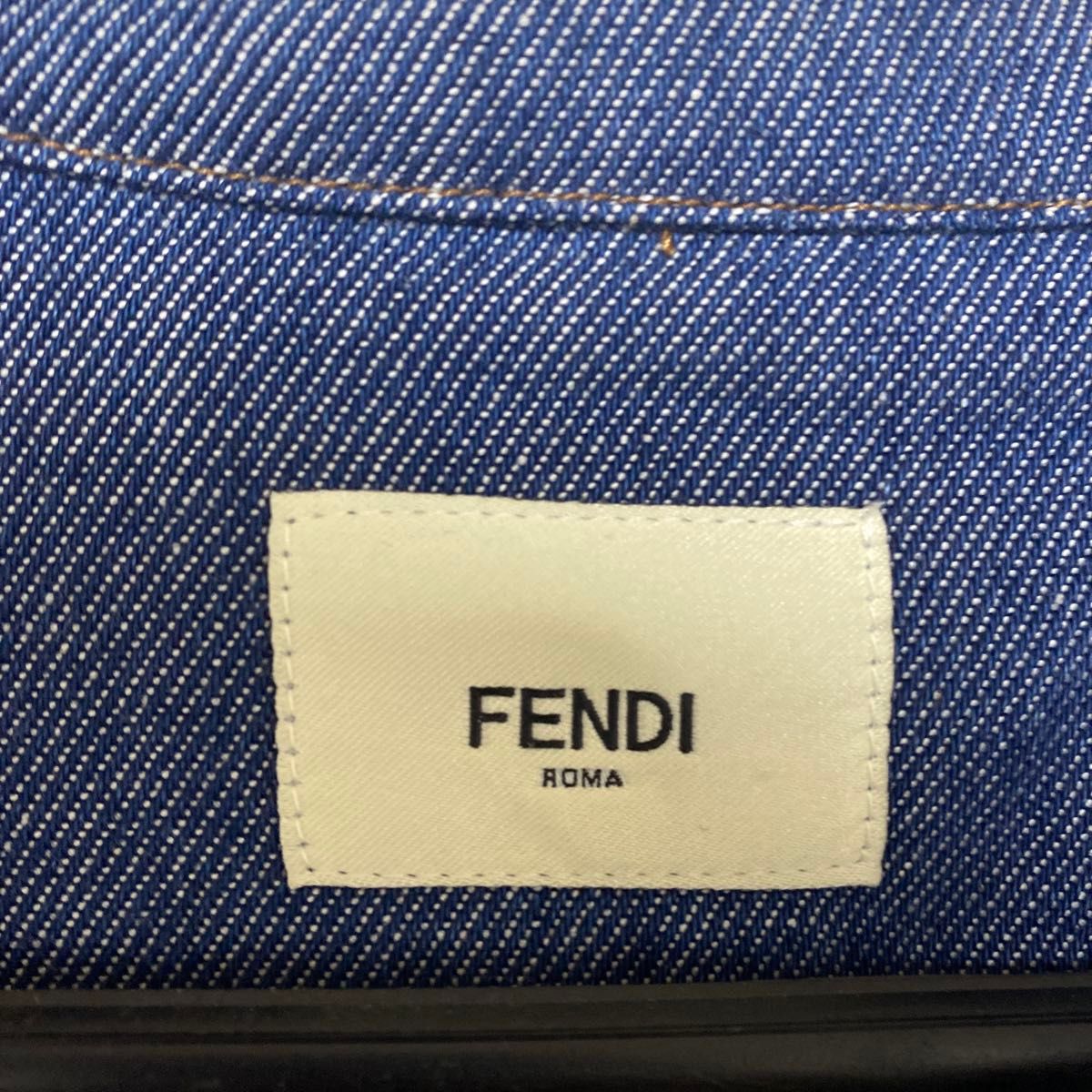 希少！FENDI  スウェット デニム ドッキングパーカー  ロゴワッペン  長袖シャツ