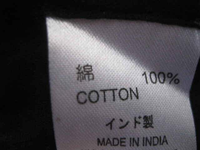 MALAIKA ガーゼ地ワンピース 黒 サイズF 夏向きの生地です。インド製 綿１００％ 古着の画像5