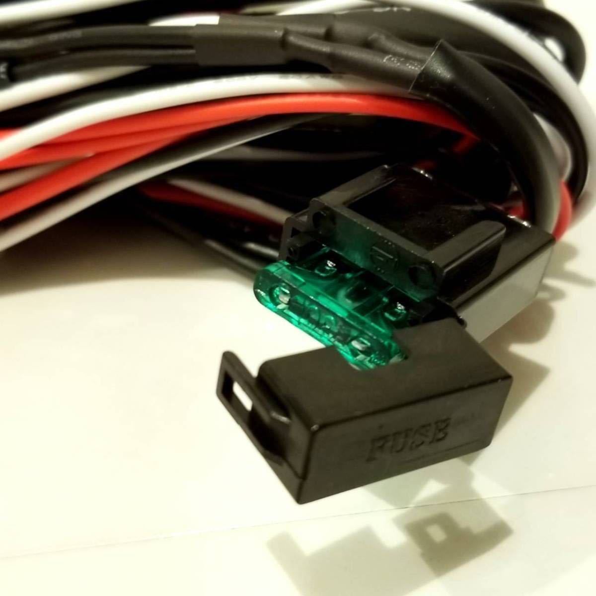  battery failure prevention circuit relay Harness kit 40A switch 2 light for fuse light bar foglamp wiring all-purpose Lead line connector power cord 