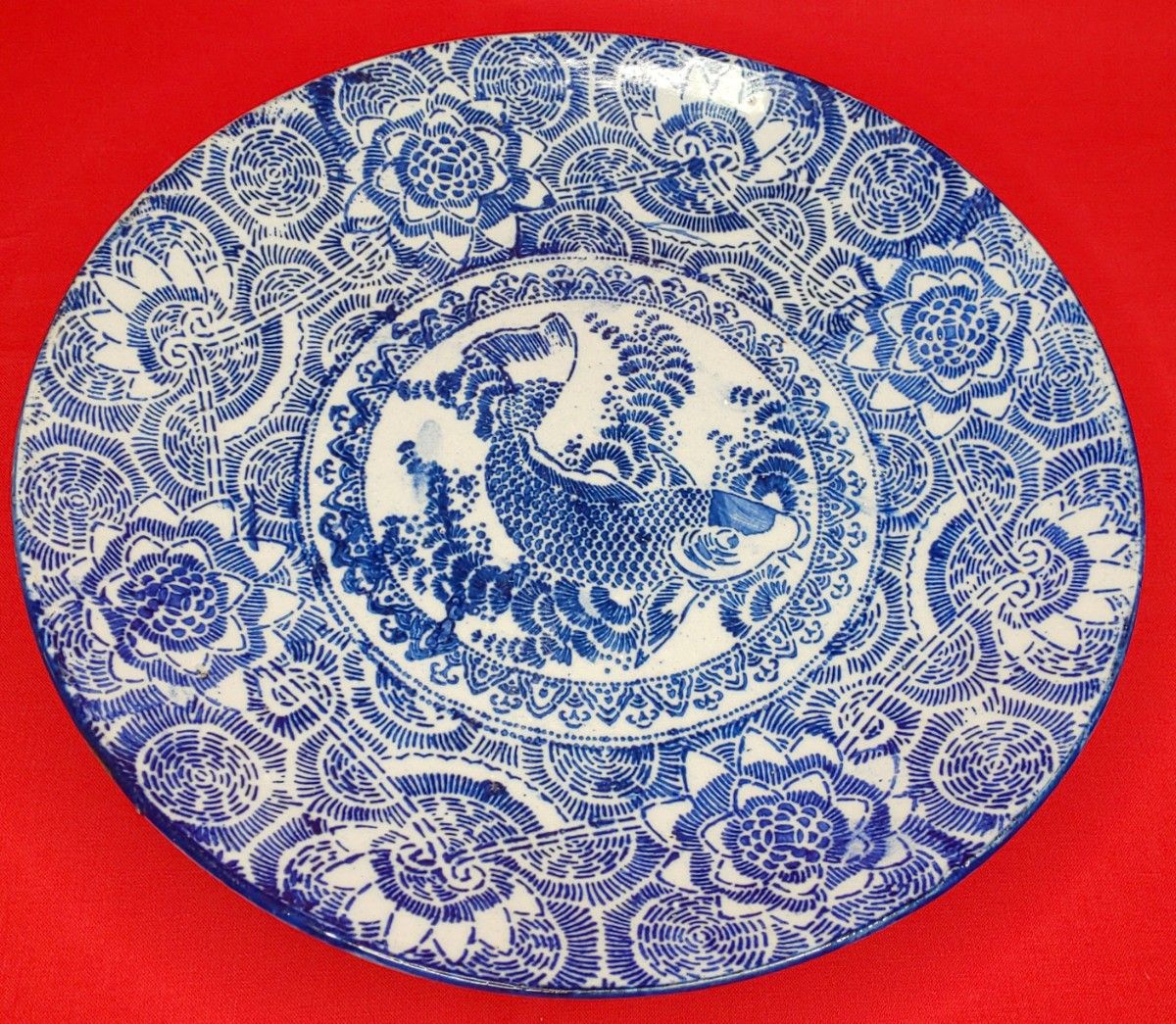 蔵出し 古伊万里 大皿 鯉柄印判皿 高台裏文字有…No 1|Yahoo 蔵出し 古伊万里 大皿 鯉柄印判皿 高台裏文字有…No 1|Yahoo