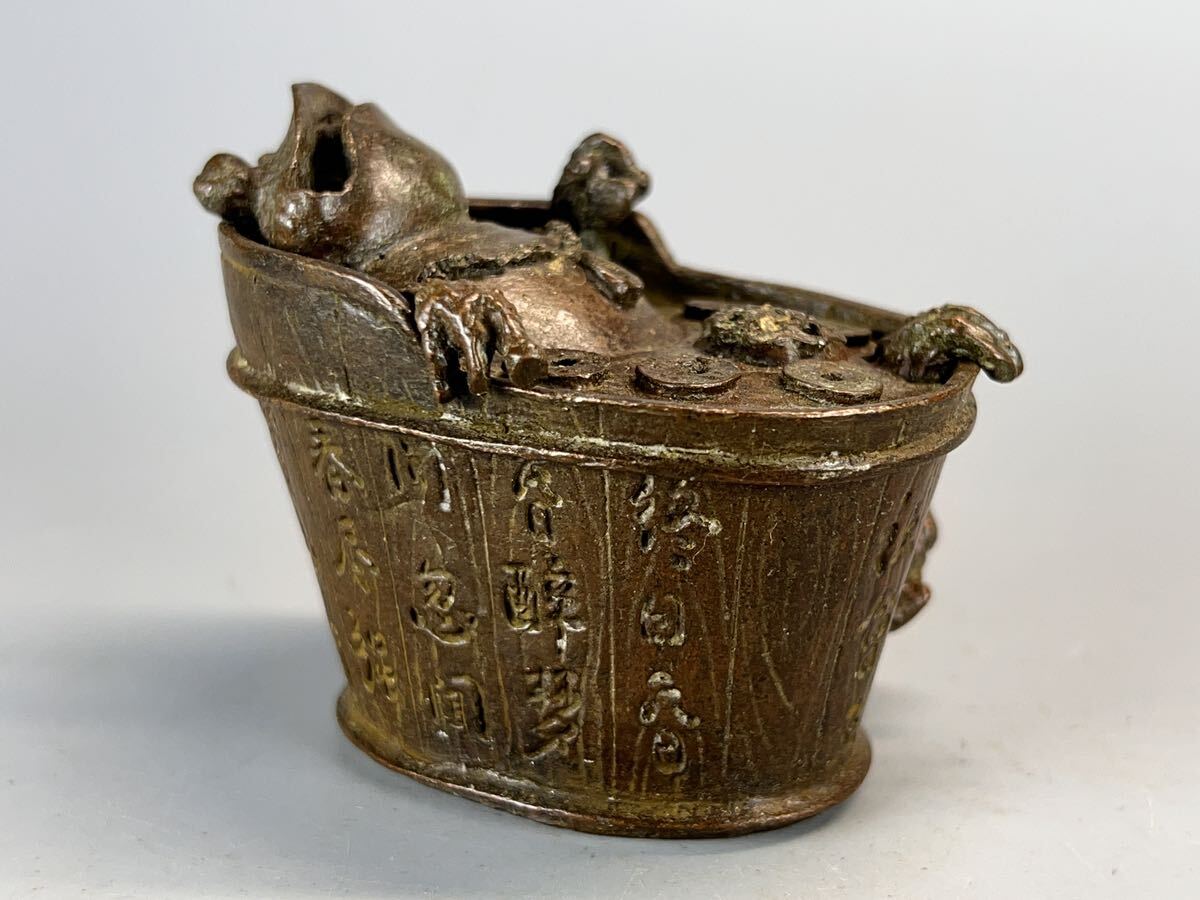 古美術 香道具 古銅 細工香炉 三足金蟾 聚宝盆 茶香炉 香薫炉 古美術 香道具 古銅 細工香炉 三足金蟾 聚宝盆 茶香炉 香薫炉