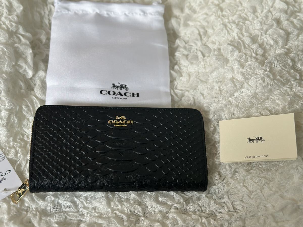 47 新品 COACH コーチ 長財布 ラウンドファスナー F53659_画像1