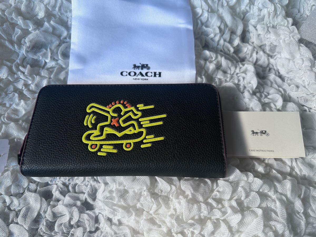 51 新品 COACH コーチ 長財布 ラウンドファスナー F87017の画像1