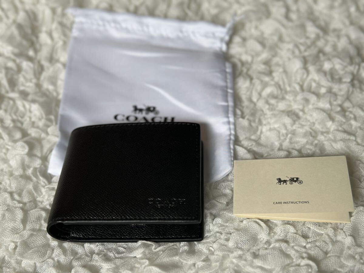 24 新品未使用 COACH コーチ 二つ折り財布 ミニ財布 カードケース アウトレット F59112_画像1