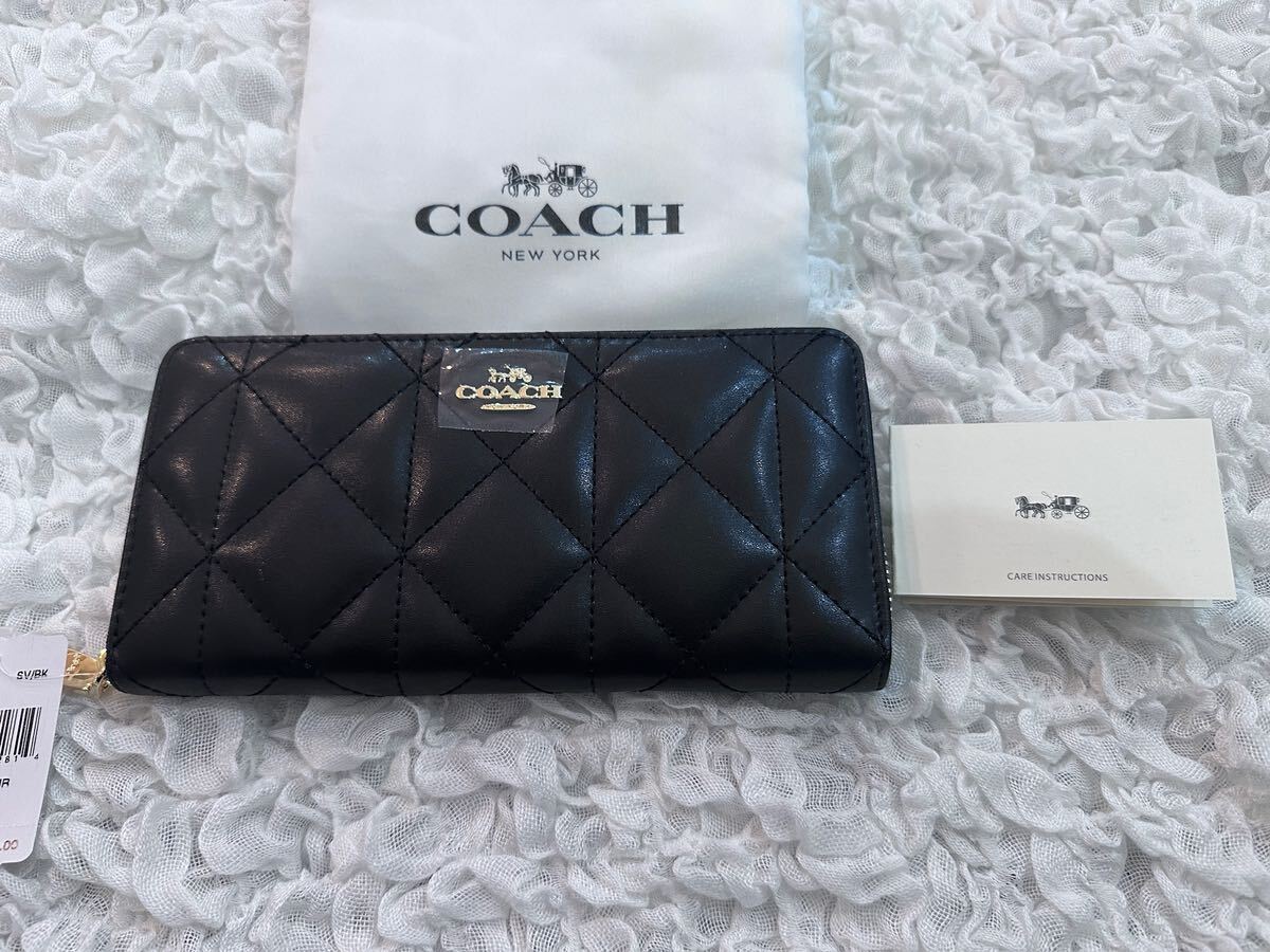 124 新品 COACH コーチ 長財布 ラウンドファスナー F53637の画像1