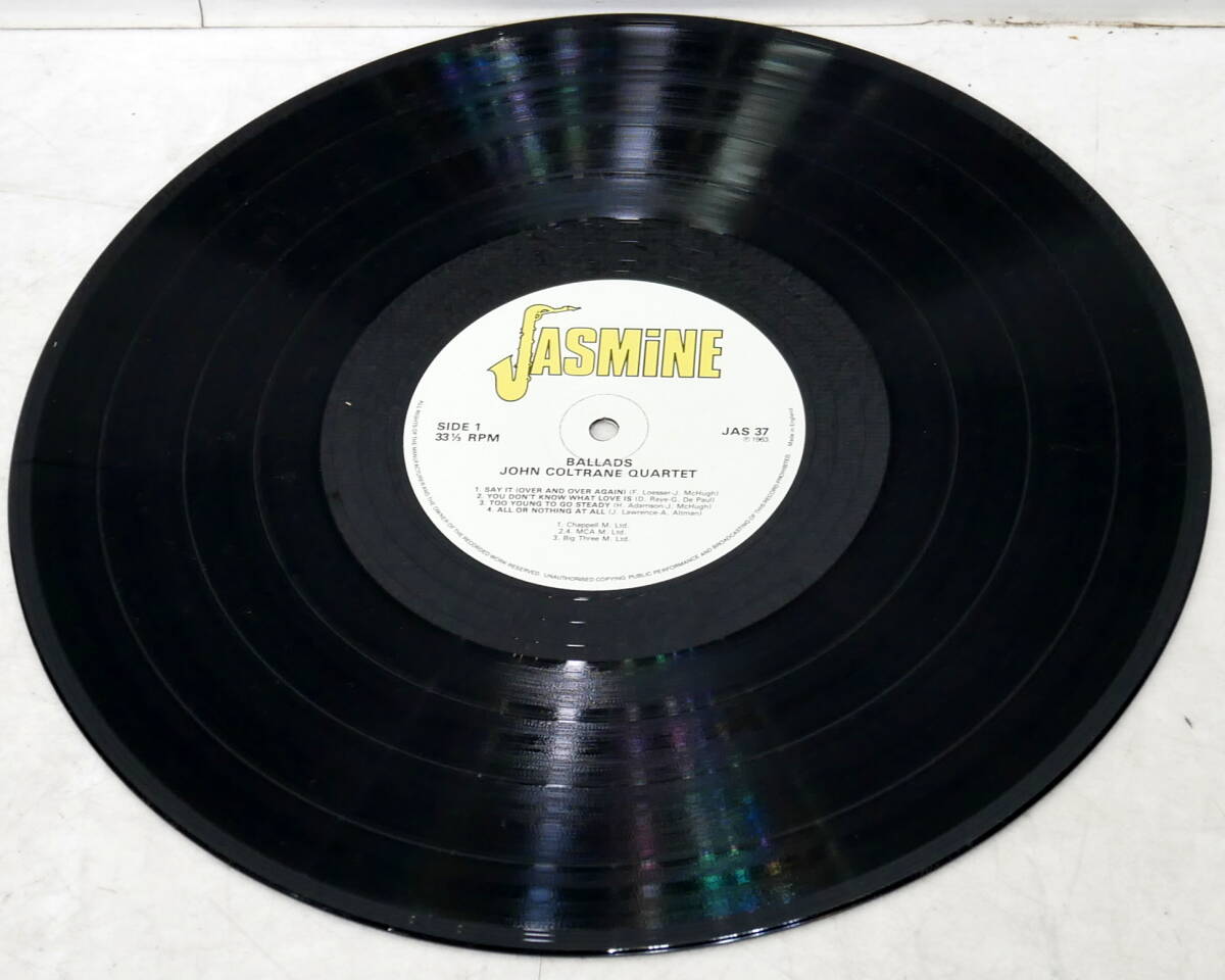▲(R605-E13)LP レコード John Coltrane Quartet ジョン・コルトレーン Ballads バラード Jasmine Records JAS 37_画像2