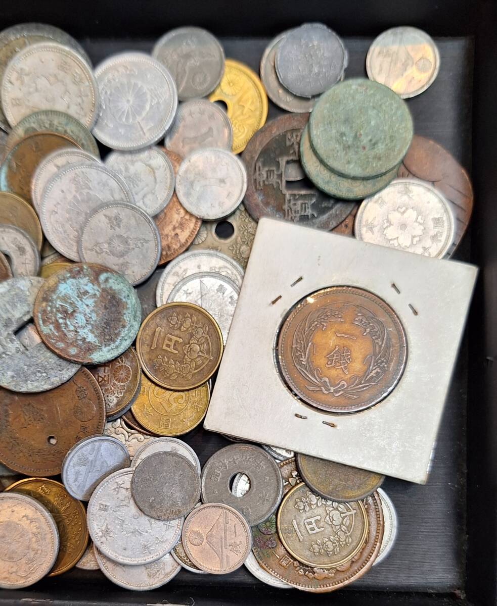 日本古銭 まとめて 約760g 旧貨幣 白銅貨 黄銅貨 青銅貨 穴銭 雑銭 硬貨 その他 コイン 未選別の画像5