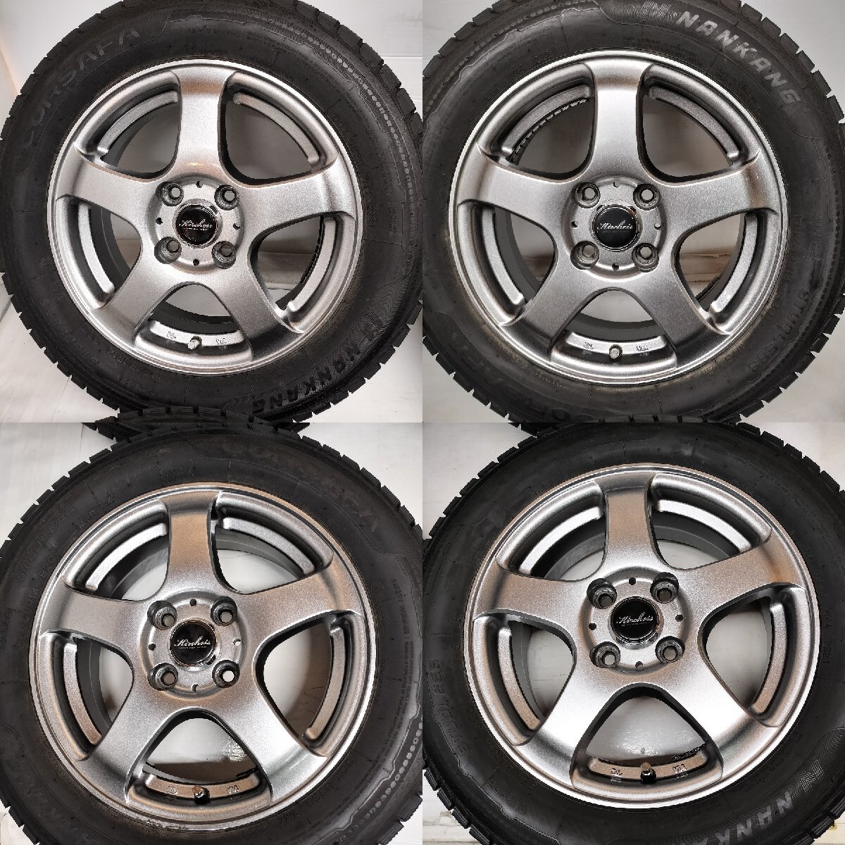 ◆本州・四国は送料無料◆ ＜訳アリ！ スタッドレス ＆ ホイール 4本＞ 185/60R14 '21年製 14x5.5J Kircheis 4H -100 ロードスター アクアの画像2