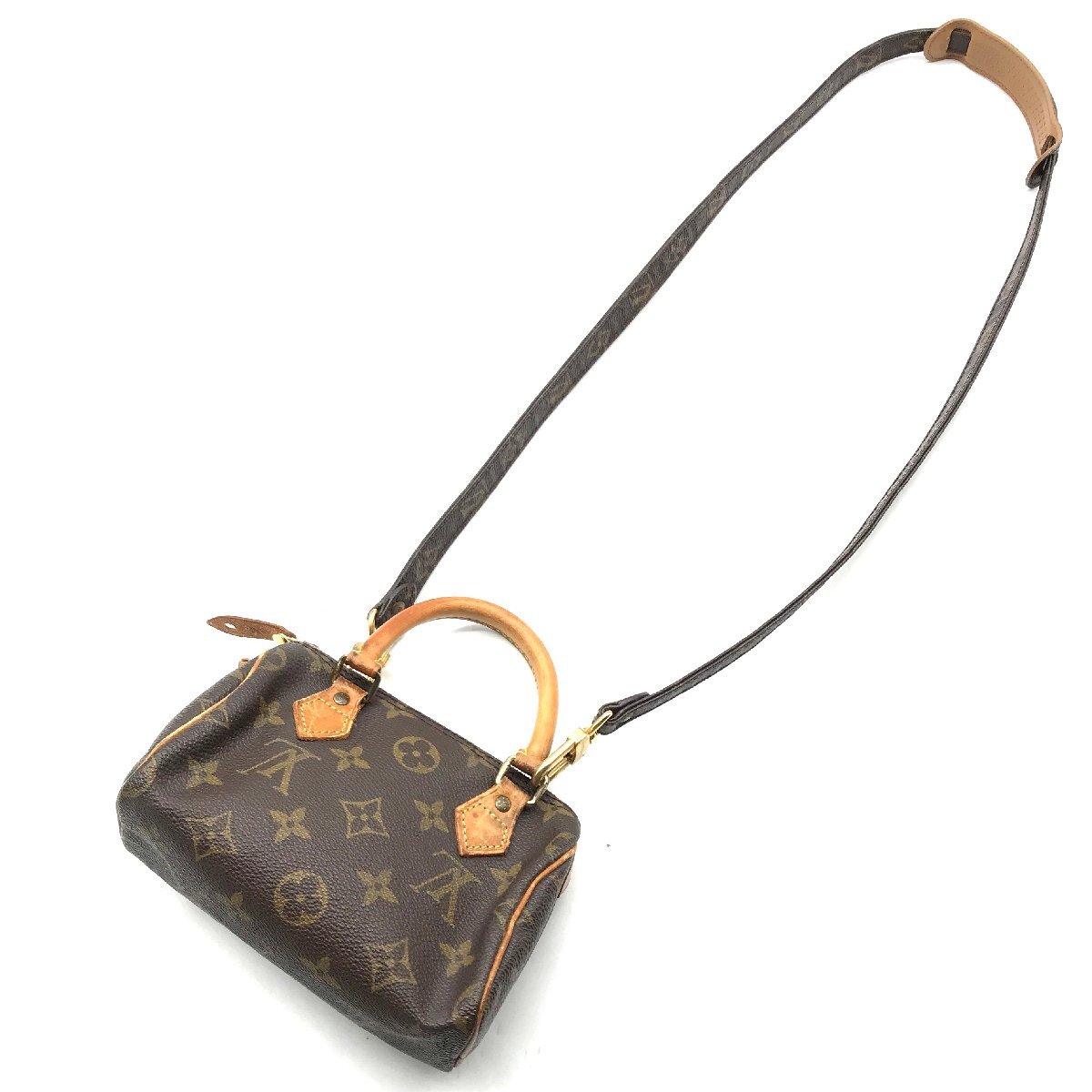 1円 良品 LOUISVUITTON ルイヴィトン モノグラム ミニ スピーディー 2WAY ハンド ショルダー バッグ a2826の画像2