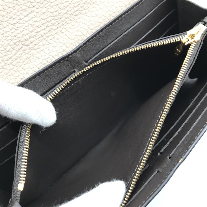 良品 LOUIS VUITTON VV金具 ポルトフォイユ カプシーヌ 長財布 ウォレット ベージュ a3081_画像9