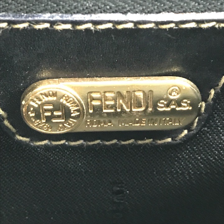 美品 FENDI フェンディ ペカン ロック金具 ヴィンテージ ハンド バッグ ブラック a3120_画像9