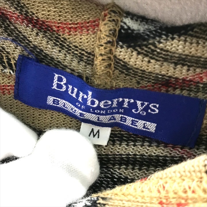 良品 Burberrys バーバリーズ ノバチェック フード ニット セーター トップス Mサイズ a1630_画像3