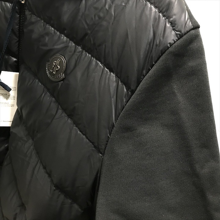 未使用品 MONCLER モンクレール コットン ナイロン ダウンジャケット ブラック レディース XL 23年モデル k1677_画像7