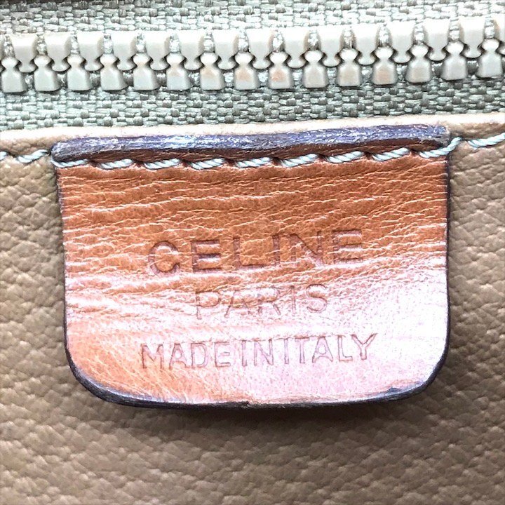 1円 CELINE セリーヌ マカダム スターボール 金具 PVC レザー ヴィンテージ ショルダー バッグ ブラウン a3296の画像9