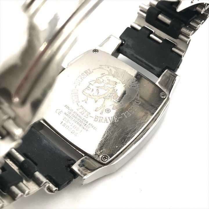 1円 DIESEL ディーゼル 腕時計 DZ-1091 メンズ シルバー 稼働品 k1843_画像7