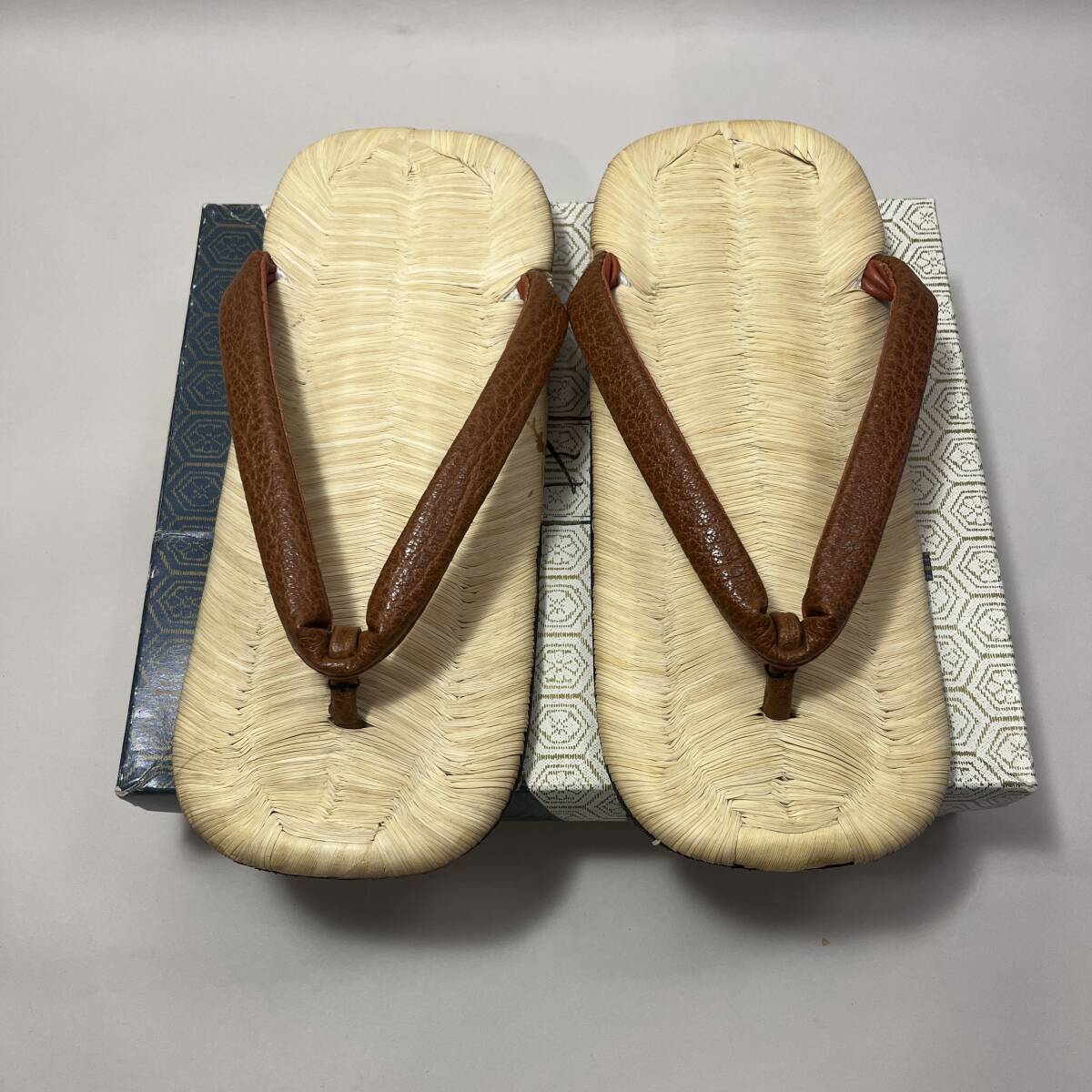 A5 high class sandals setta!book@ tatami table leather bottom zori light brown wrinkle nose . south Japanese clothes Japanese clothes seta..... sandals 