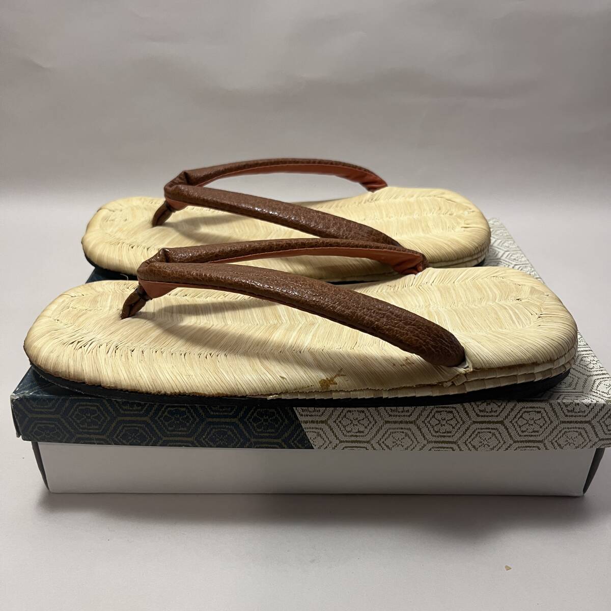 A5 high class sandals setta!book@ tatami table leather bottom zori light brown wrinkle nose . south Japanese clothes Japanese clothes seta..... sandals 