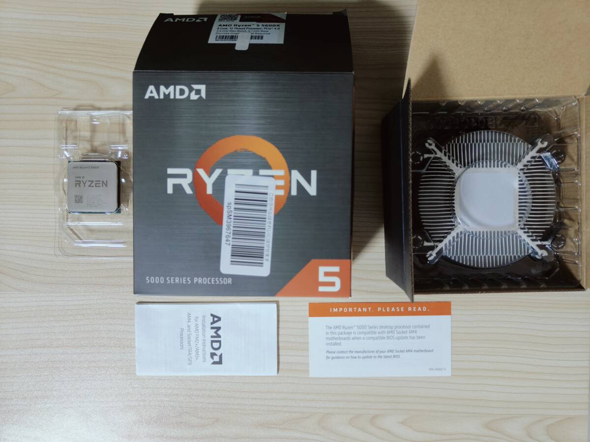 中古 AMD Ryzen 5 5600X with Wraith Stealth cooler 3.7GHz 6コア / 12スレッド 35MB 65W Socket AM4の画像2