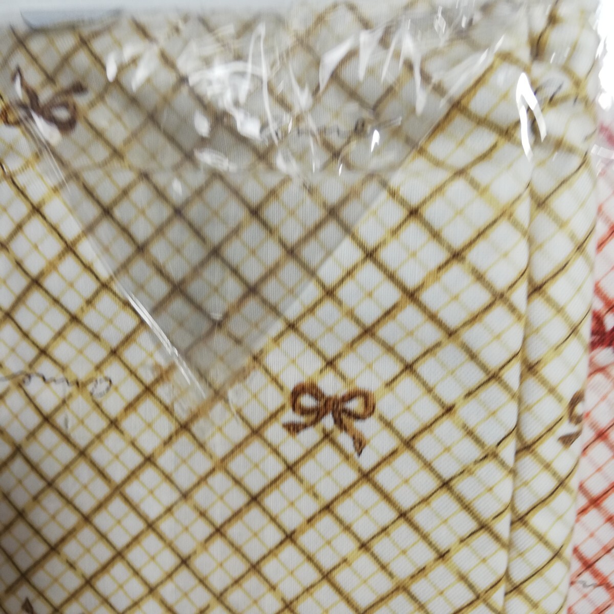 Fabricing リボンクロス柄 ピロケース 枕カバー イエロー・オレンジ 45cm×90cm 2点セット 未使用品 日本製 の画像7