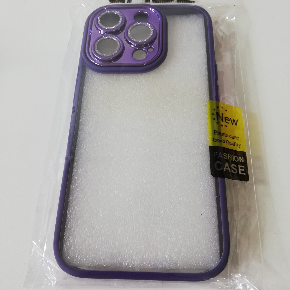 FASHION CASE iPhone ケース 紫 パープル ラメ入り 未使用品 _画像3