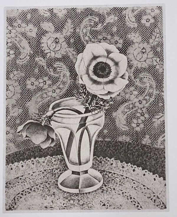 長谷川潔 「二つのアネモネ」 1934年 コロタイプ・プリント（1972年） 限定500部 エスタンプ （4）の画像2