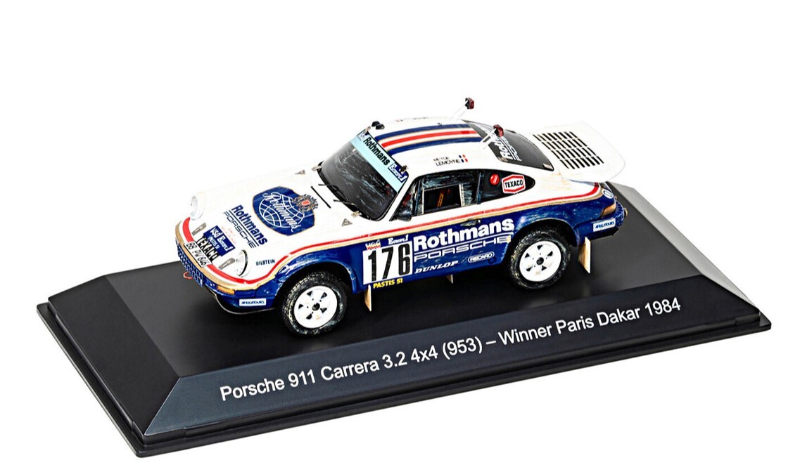 1:43 Spark ポルシェ 911 (953) Carrera 3.2 4x4 ロスマンズ パリ ダカール ラリー 1984 優勝 #176 Rothmans Paris Dakar Porsche特注_画像2