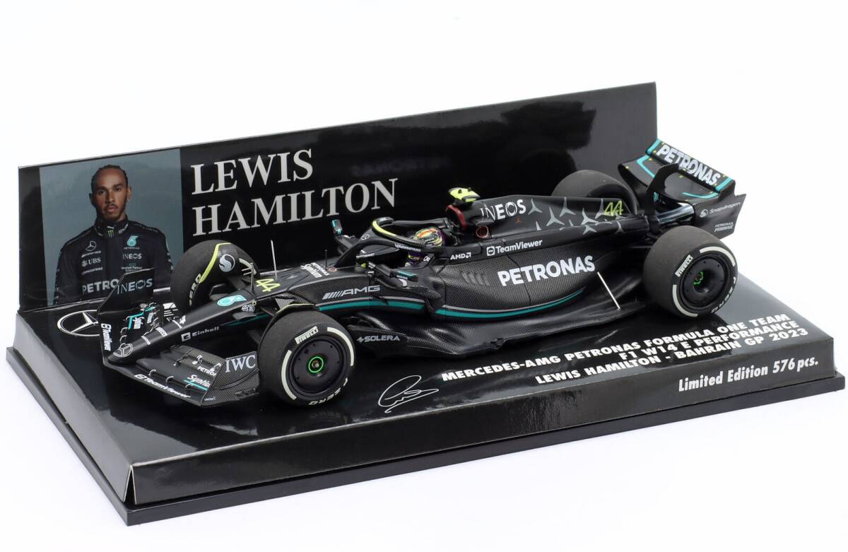 1:43 Minichamps メルセデス AMG F1 W14 バーレーンGP 2023 L.ハミルトン #44 Hamilton Mercedes_画像1