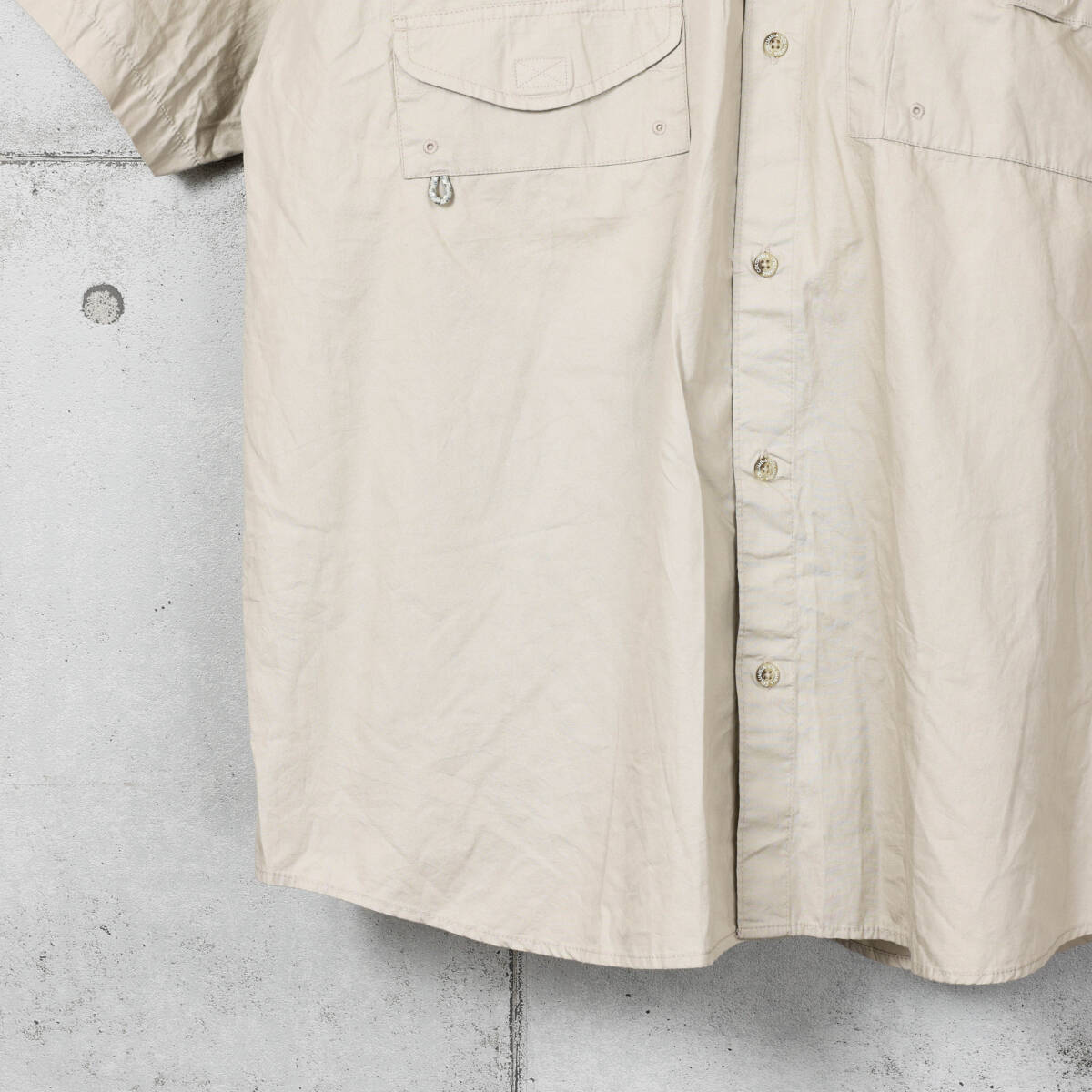 Columbiaコロンビア◆PFG コットン 半袖フィッシングシャツ◆ベージュ◆サイズXXL_画像4