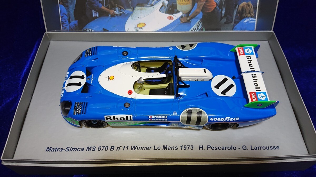 1/18 Spark スパーク Matra Simca MS670 B No.11 Winner Le Mans 1973 マトラ シムカ H.Pescarolo G.Larrousseの画像2