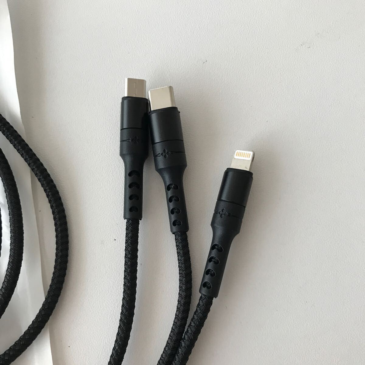 RAVIAD USB cable 3in1 充電ケーブル 高耐久 1.2m ブラックの画像2