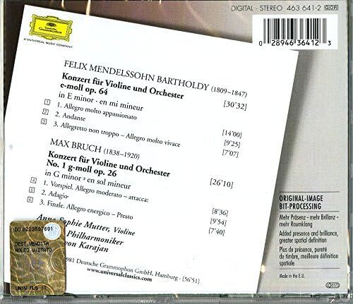 VIOLINKONZERTE MENDELSSOHN & BRUCH 輸入盤CDの画像2