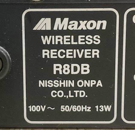 ◇オーディオ機器◆Maxon マクソン R8DB WIRELESS RECEIVER ワイヤレス レシーバー 通電確認済の画像3