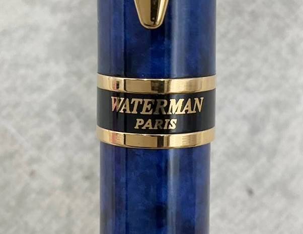 ◇万年筆◆WATERMAN ウォーターマン 万年筆 ブルー ゴールド 付属品あり 箱付き 筆記用具 文房具_画像9