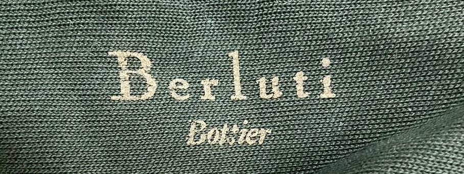 ◇靴下◆Berluti ベルルッティ メンズ ソックス グリーン コットン100％ 9.5 Lサイズ 未使用_画像7