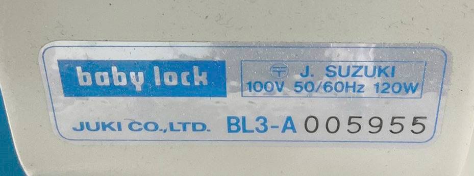 ◇ミキサー◆JUKI ジューキ BL3-A baby lock ベビーロック ロックミシン ハンドクラフト 手工芸 フットペダル付き 通電確認済の画像6