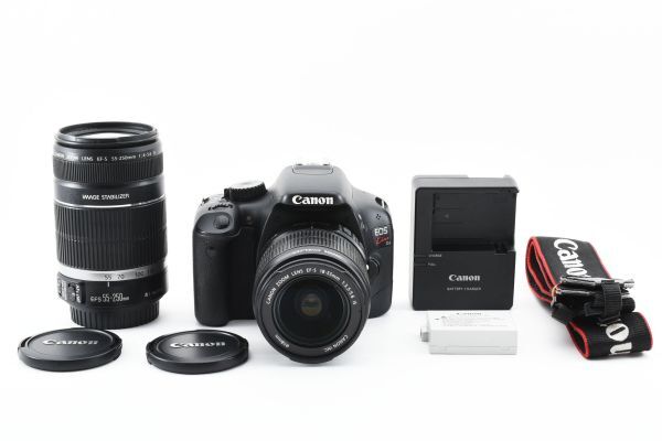 【実用品】Canon キャノン EOS Kiss X4 ショット数4688回 / EF-S 18-55mm 3.5-5.6 IS / EF-S 55-250mm 4-5.6 IS ダブルレンズキット #650の画像1