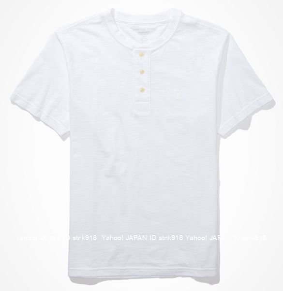 〓アメリカンイーグル/US XXXL/AE Super Soft ヘンリーTシャツ/Whiteの画像1