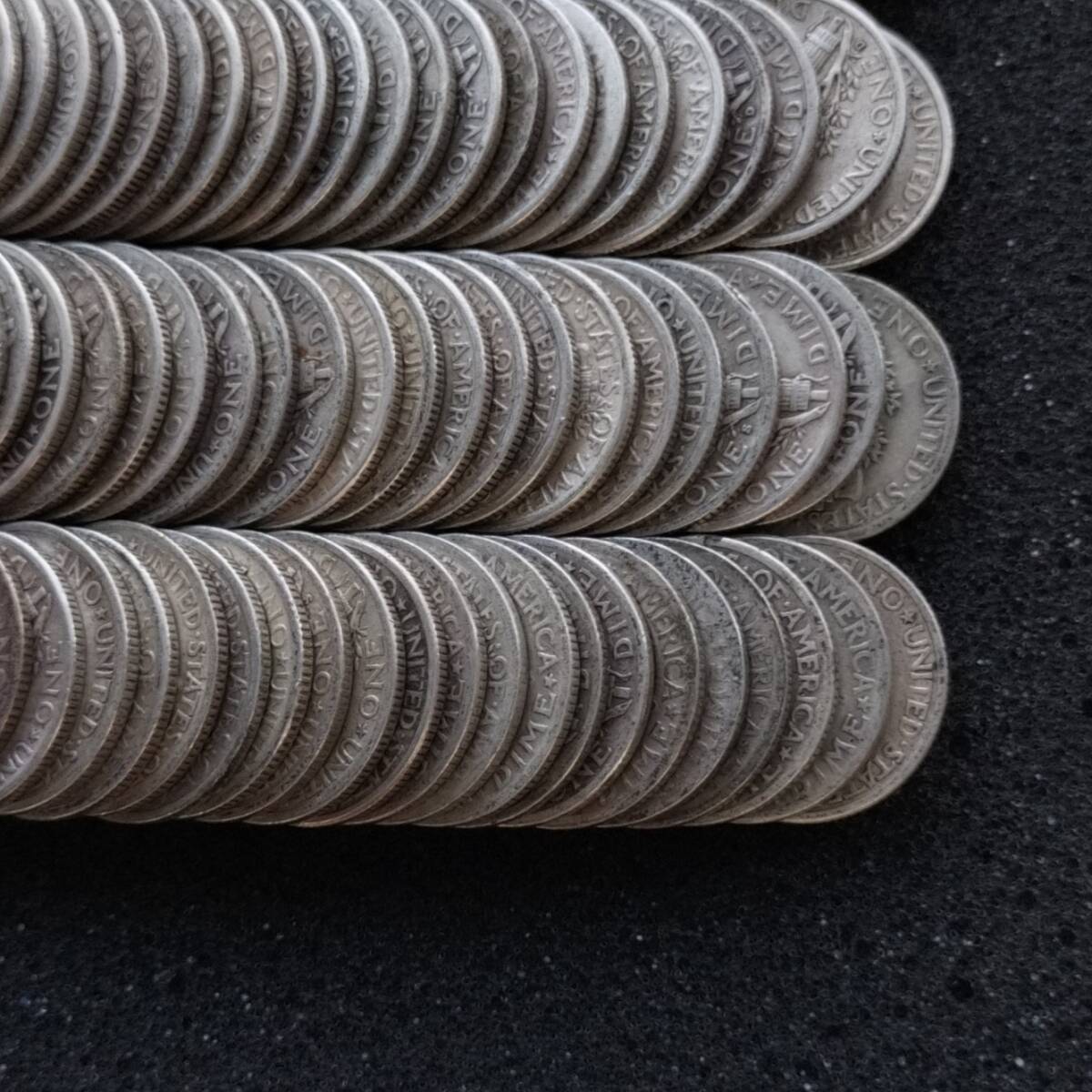 ★144枚★ アメリカ銀貨 マーキュリー ダイム 10セント 約353g/硬貨 ドル ダラー アンティークコイン コレクションの画像8